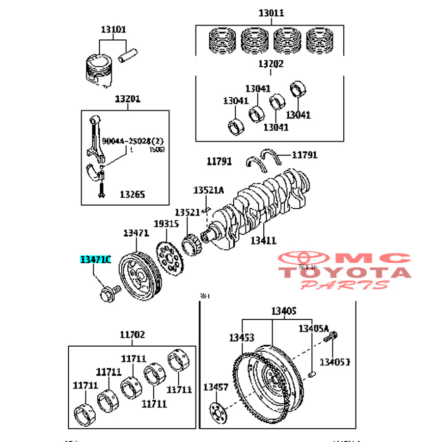 Baut Pulley Pully Kruk As Avanza Toyota Xenia 1.3CC Vios Soluna 90041-05255