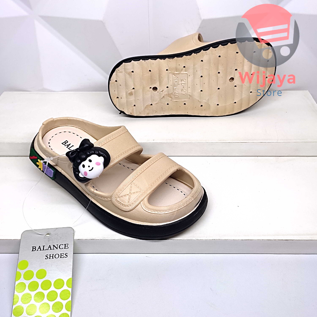 BALANCE HYS 029 Sandal Anak Perempuan Viral Selop Import dengan Desain Ban Dua Motif Kekinian yang Nyaman