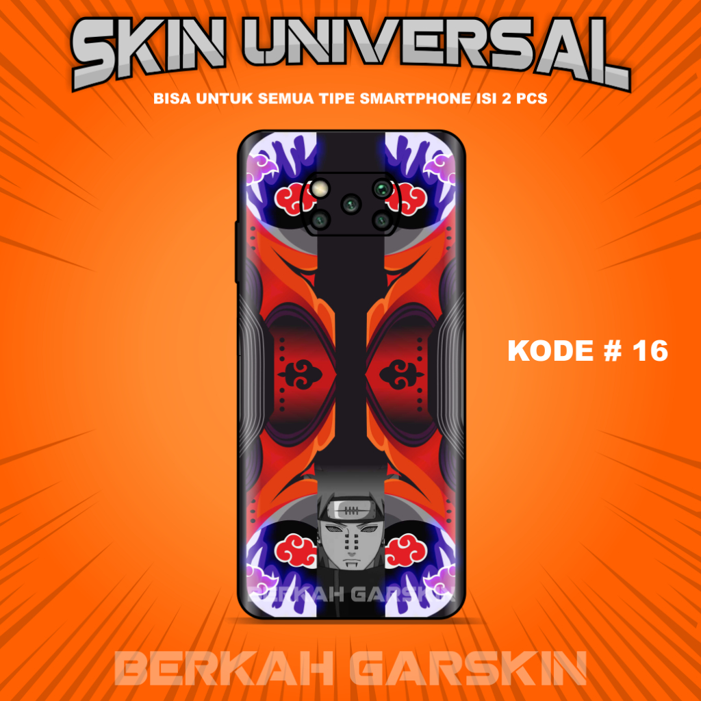 (Isi 2 Pcs) Garskin Stiker Universal Untuk Semua tipe HP Kode # 16 - 20 Bisa Request Gambar (PAIN AK
