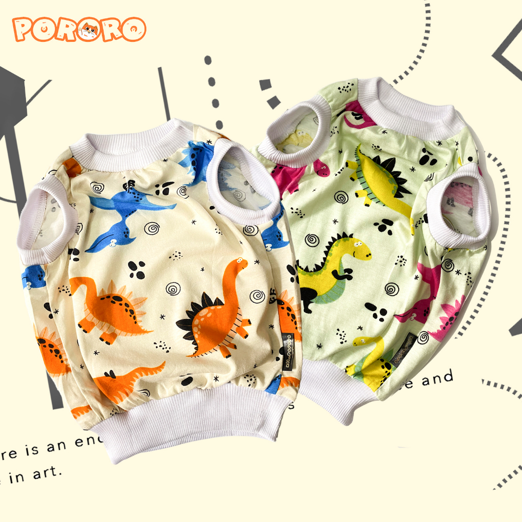 Pororo - T-Shirt Kucing Motif Dino lucu Murah Aksesoris Hewan