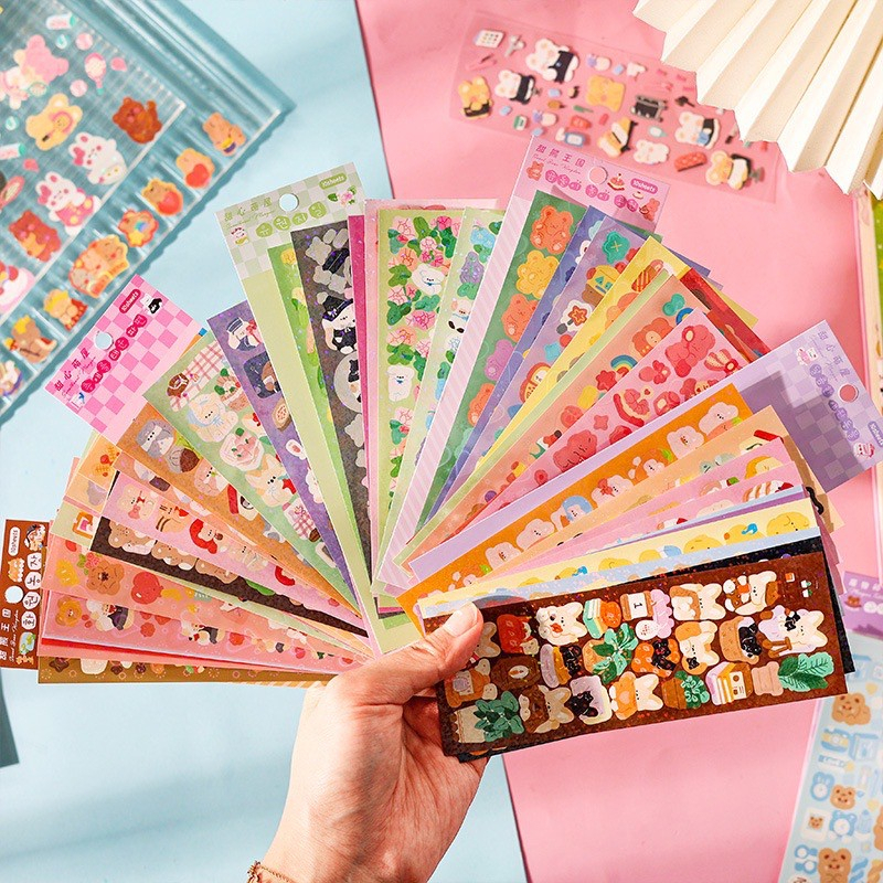 

1 Pc Sticker Cute Stiker Deco Planner Journal 022 Glitter Gold Animal