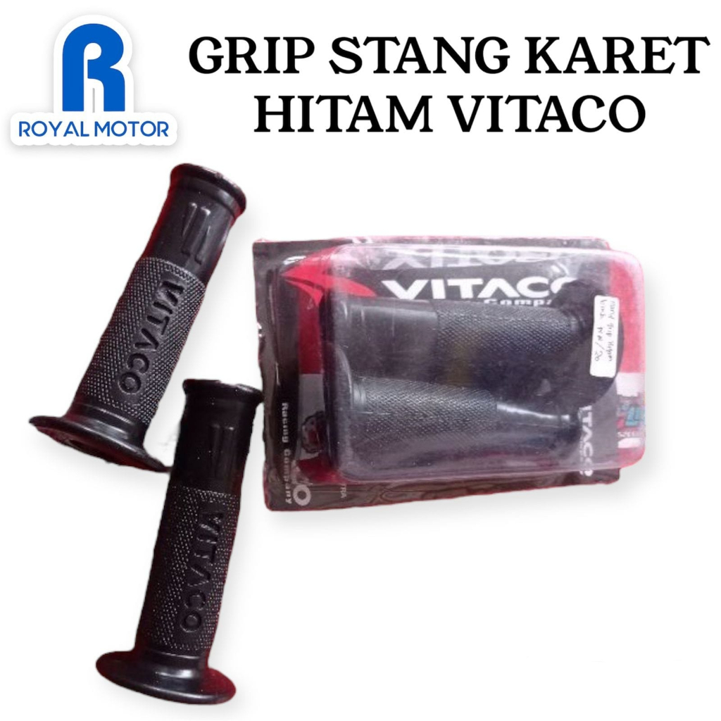 HANDGRIP GRIP STANG KARET HITAM HANDFAT HANFAT POLOS VITACO UNIVERSAL SEMUA MOTOR BISA