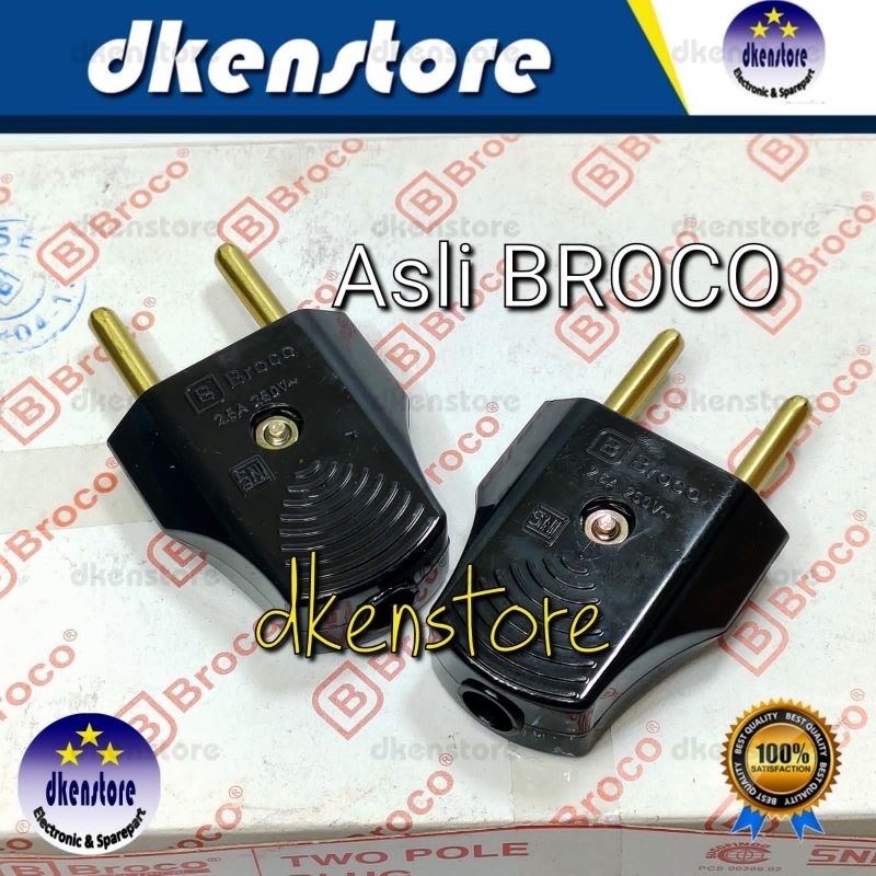 Steker Broco Hitam gepeng 334LN Asli