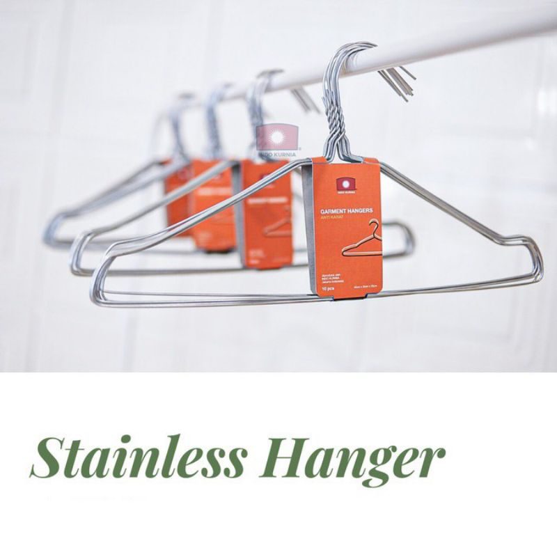 Gantungan Baju Dewasa Stainless Steel 1 Set Isi 10Pcs / Hanger Baju