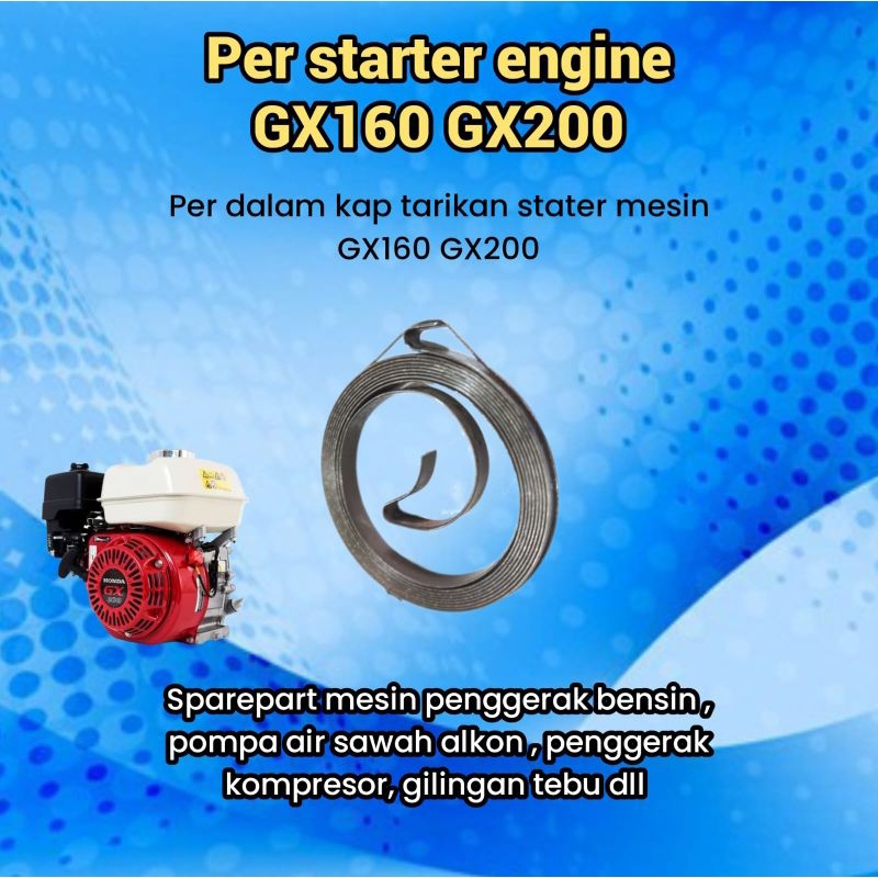 Spring (per) starter dalam recoil | tarikan kap engkol engine OHV GX 160 / 200 - sparepart mesin  pe