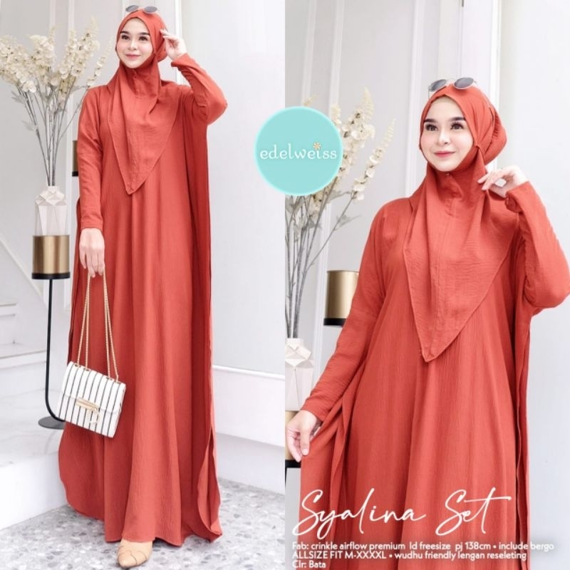 DRESS CRINCLE AIRFLOW+BERGO || SYALINA SET BY EDELWEISS