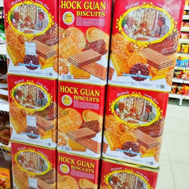 Hock Guan 1350G Biskuit Kalengan Assorted Wafer kue lebaran hari raya idul fitri Hockguan 1350 Gram