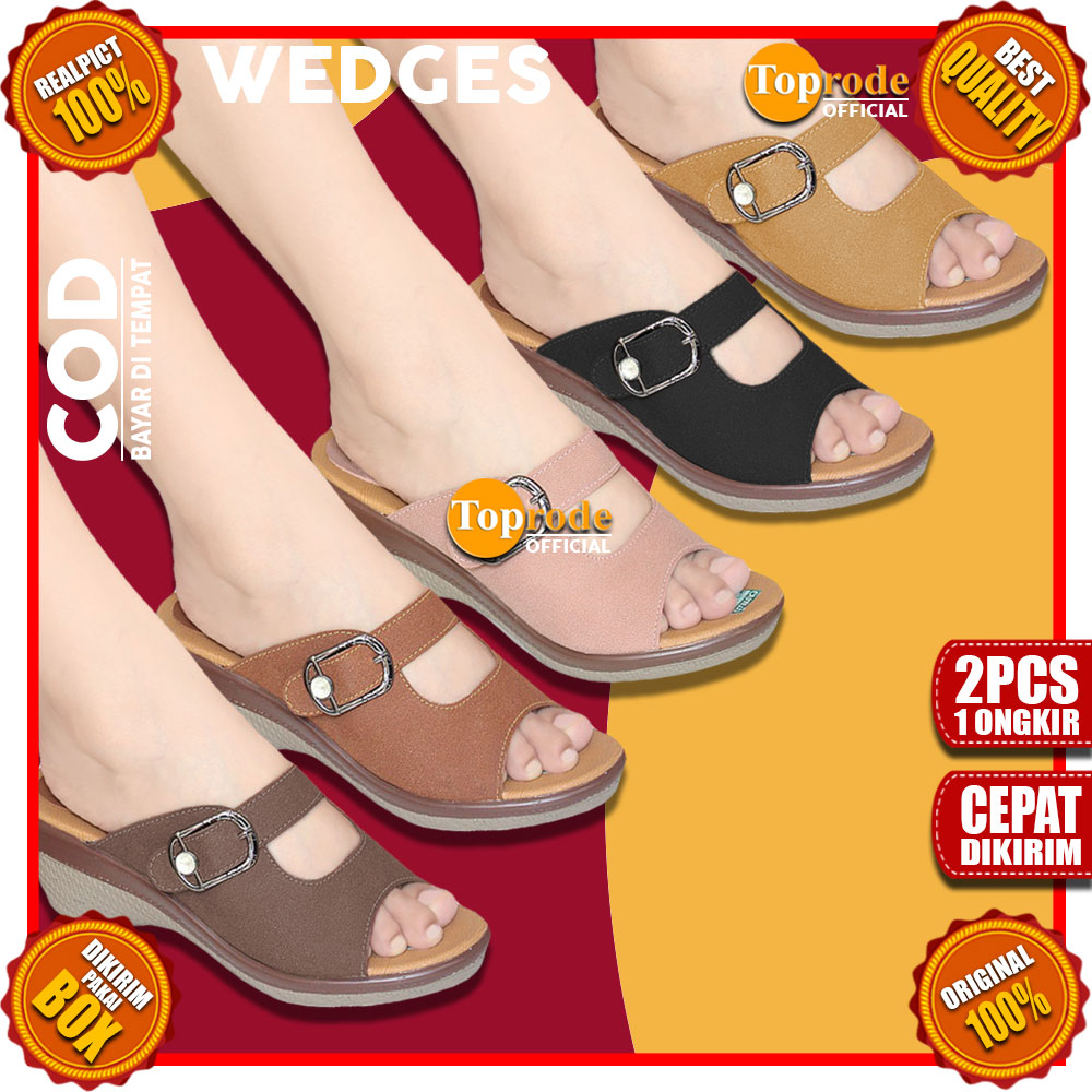 [TC02] SANDAL WEDGES WANITA TALI SENDAL FASHION TERBARU SLOP SELOP SLIP KEKINIAN CEWEK MURAH PLATFORM SIMPLE DEWASA KONDANGAN