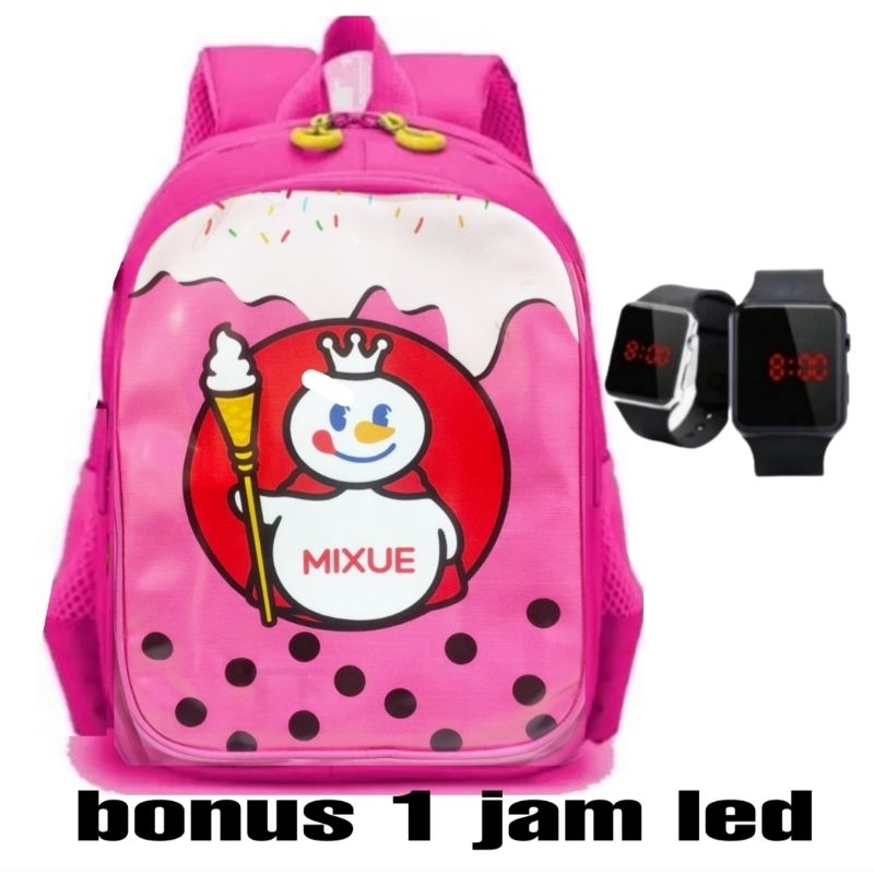 tas anak perempuan - tas sekolah anak - tas anak cewek - ransel sekolah anak perempuan - tas anak lucu (bonus jam led)