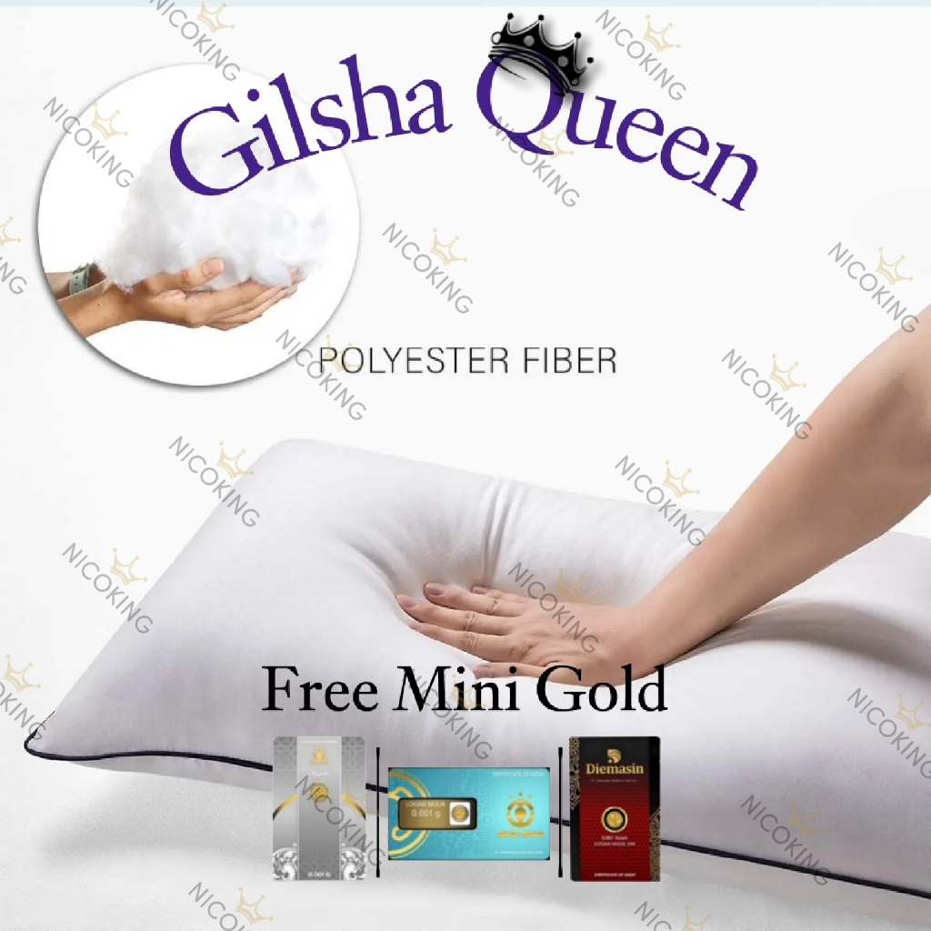 GILSHA QUEEN Guling bulu angsa sintetis (buatan) Atau Silikon Exlusive Luxury Empuk Besar Dan Tebal