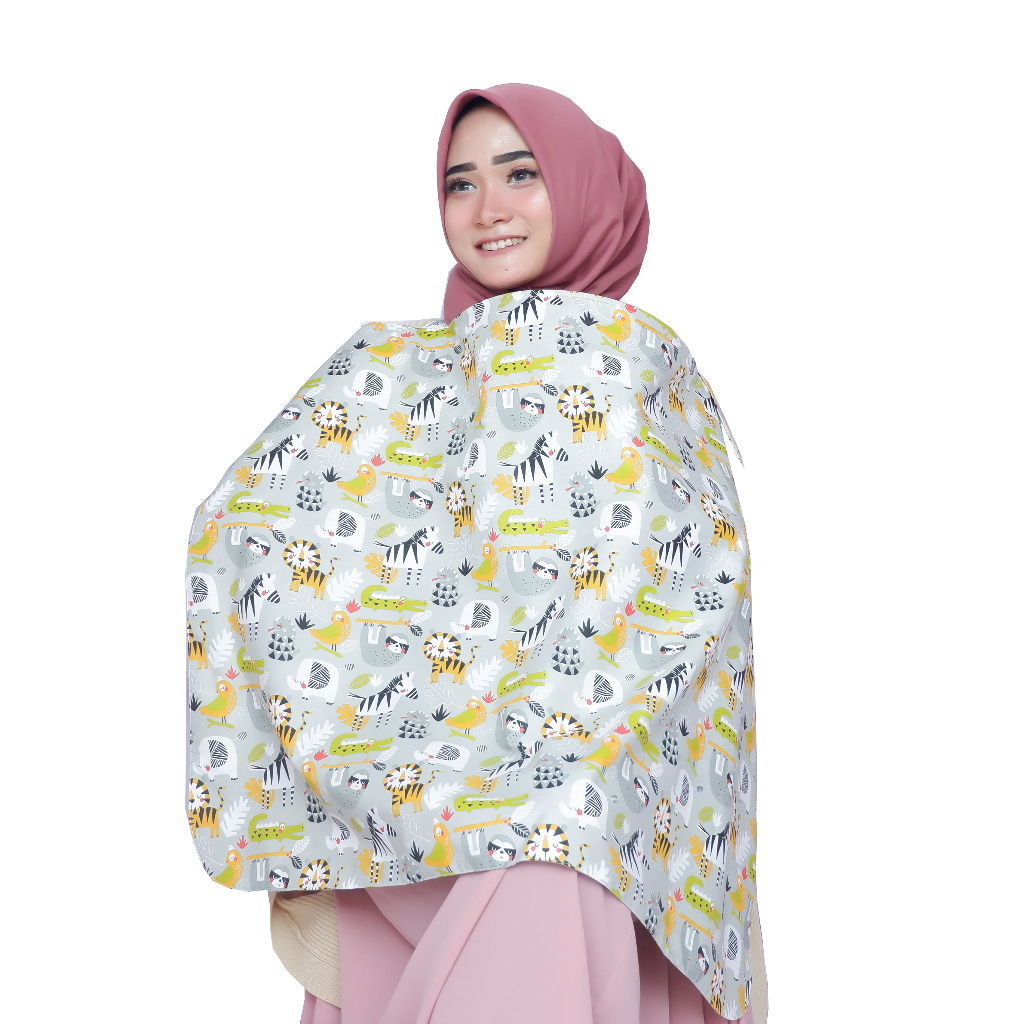Apron Menyusui Nursing Cover Appron Besar Murah Meriah Penutup Menyusui Berkualitas dengan Kawat Boning Full Cover Melingkar Bagian Depan Persiapan Bayi Baru Lahir Newborn Motif Karakter Lucu