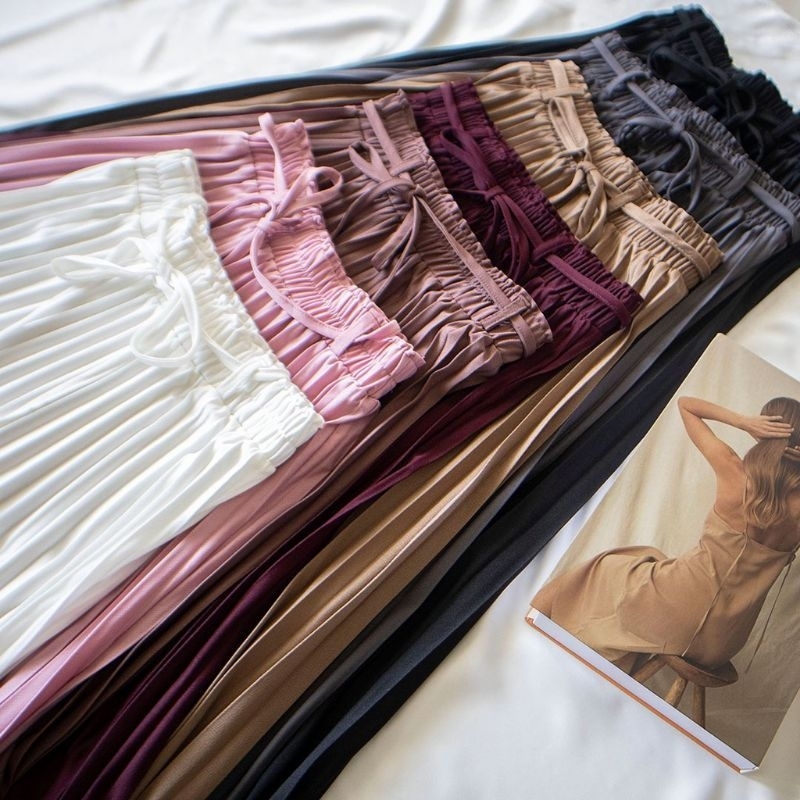 Rok Plisket Tali Lonceng Cashibo Moscrape warna MOTIF STANDART premium bisa cod