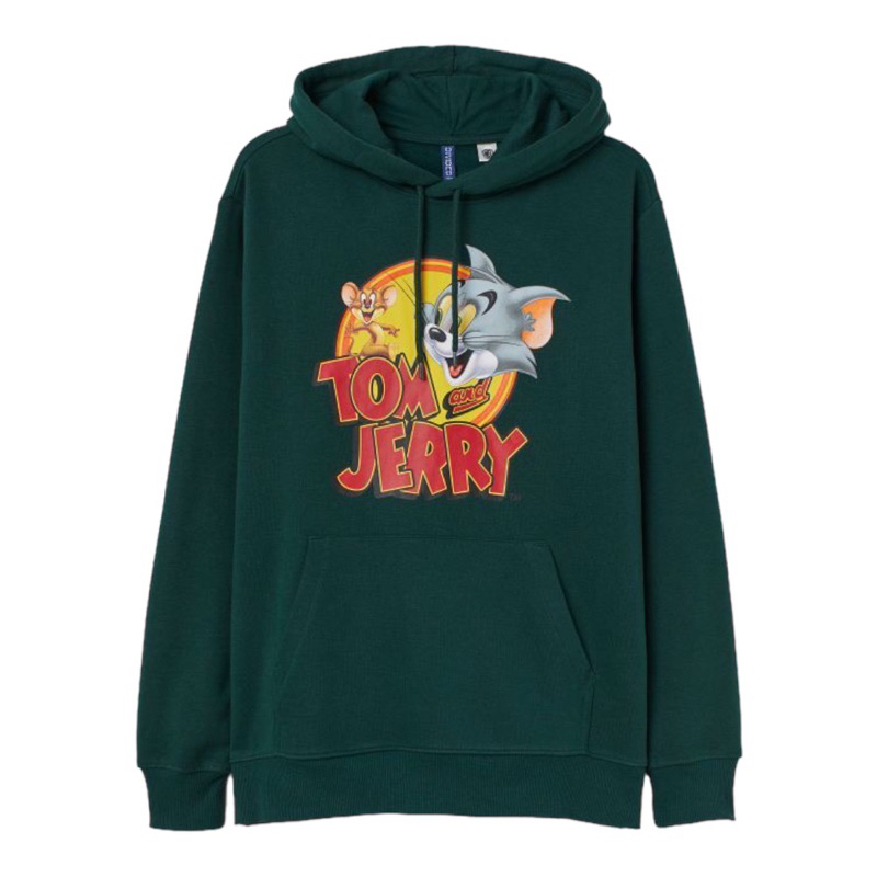 ( 8.8 ) Hoodie H&amp;M Unisex Sablon Tom and Jerry, Flecee Katun Lembut Tebal, Free Papperbag