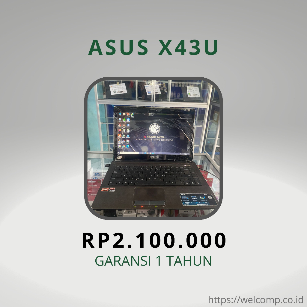 Laptop 2ND Asus X43U Second Bergaransi 1 Tahun