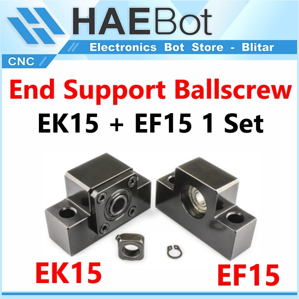 [HAEBOT] EK15 EF15 EK EF 15 End Support Ballscrew SFU2005 Ball Screw Pillow Bearing Block 15mm 2005 Holder Shaft Screw EKEF 15