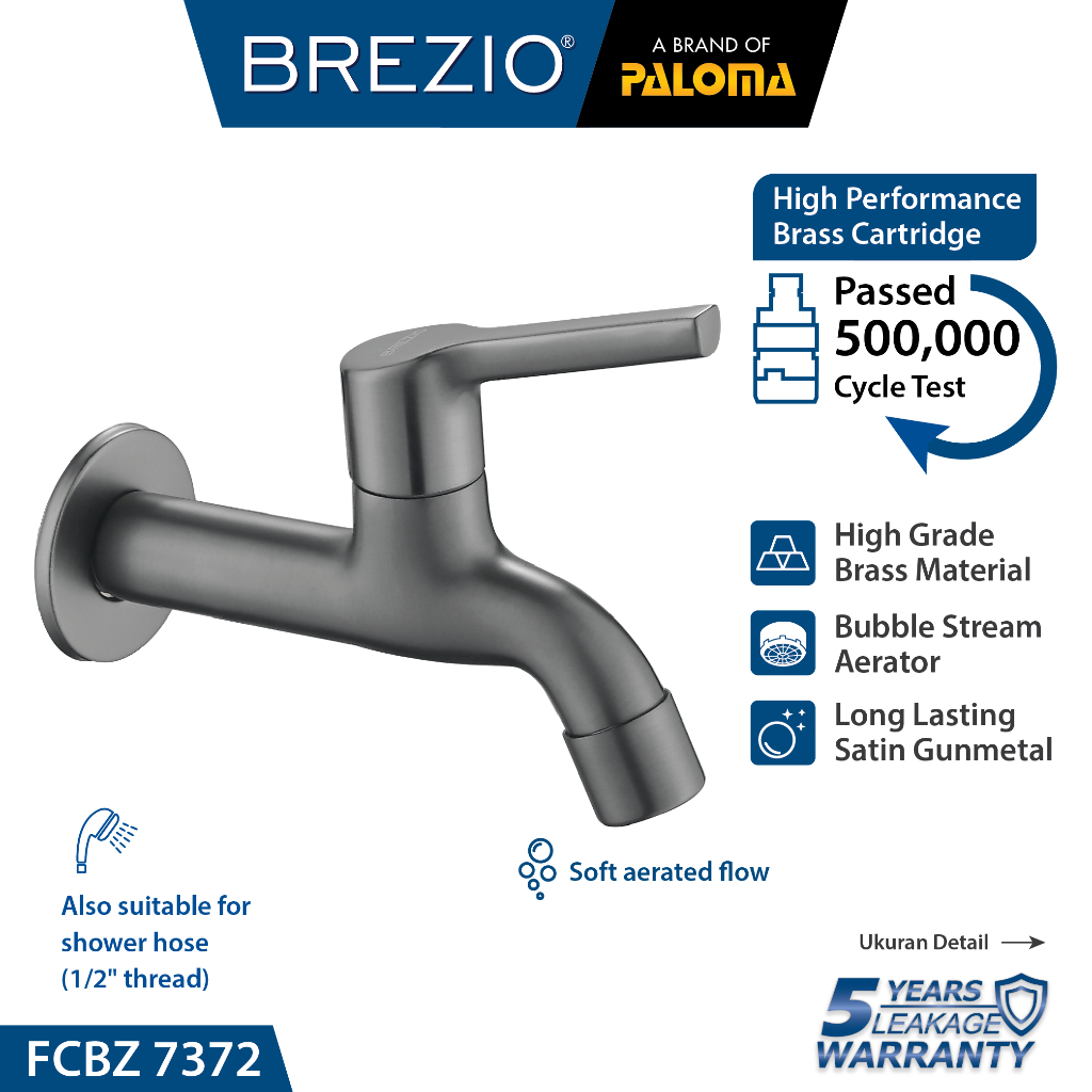 BREZIO FCBZ 7372 Keran Bak Mandi Kamar Cuci Dinding Tembok Kran Air