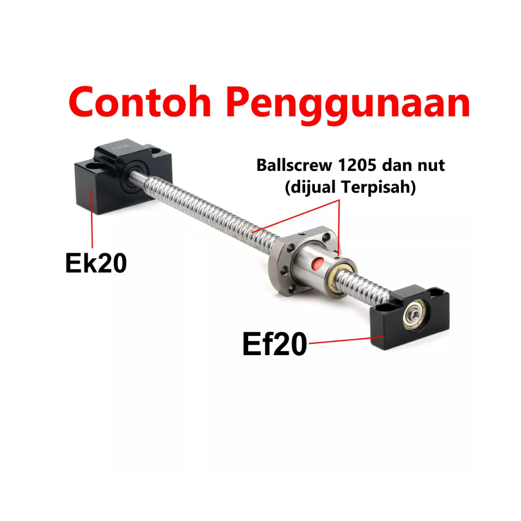 [HAEBOT] EK20 EF20 EK EF 20 End Support Ballscrew SFU2505 Ball Screw Pillow Bearing Block 20mm 2505 Holder Shaft Screw EKEF 20