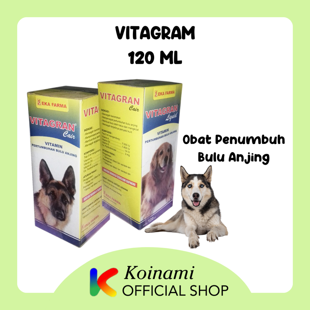 VITAGRAN 120ml / vitamin / obat / penumbuh bulu / pertumbuhan / anjing / dog / hewan / eka farma