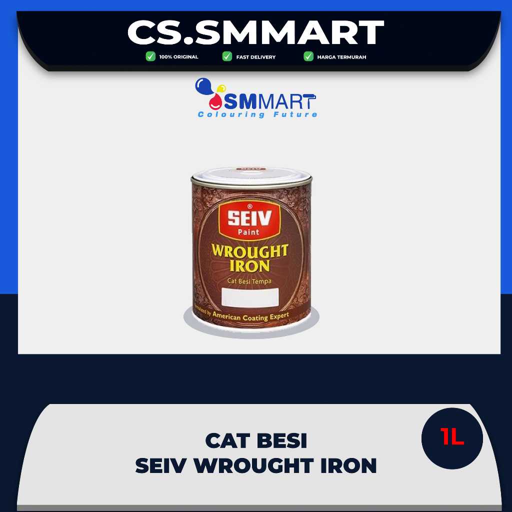 SEIV WROUGHT IRON CAT BESI KAYU WARNA EMAS COOPER SILVER UKURAN 1 LITER