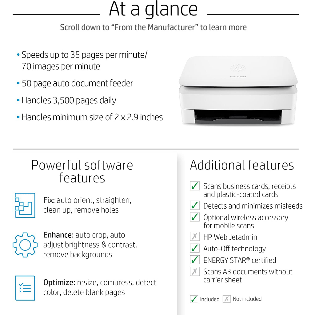 HP Scanjet Pro 3000 s3 Sheet-feed Scanner