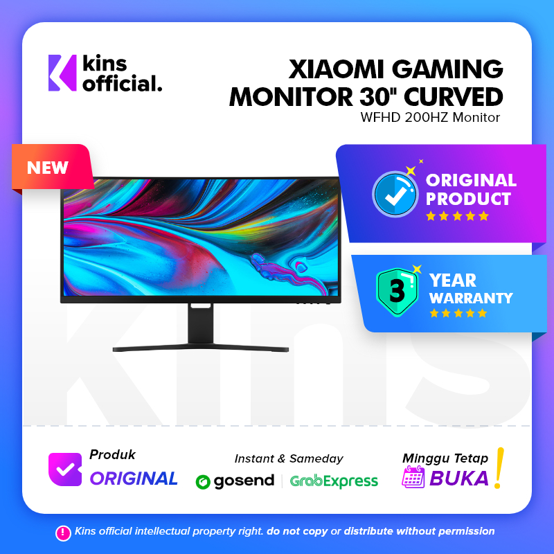 Xiaomi Curved Gaming Monitor 30&quot; 200Hz WFHD 99% sRGB Garansi Resmi