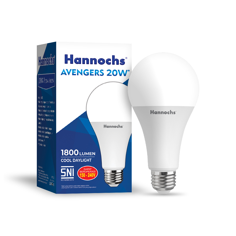 Bohlam LED Hannochs Avenger 20 Watt Terang Bergaransi Lampu LED Bulb Harga Distributor