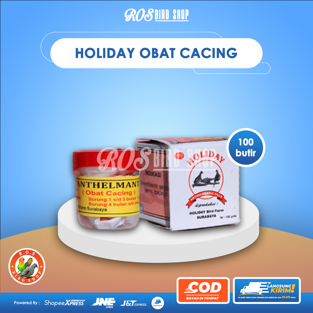 Holiday Anthelmentic Pill Obat Cacing Burung Perkutut Merpati Derkuku