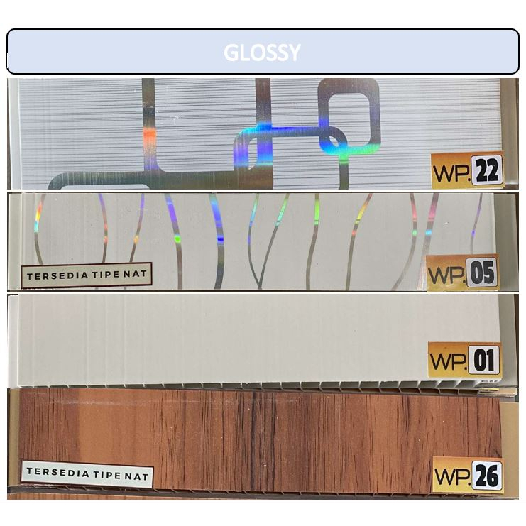 WIFON PVC | Plafon PVC Glossy | 8MM | 3 Meter per lembar (Harga tercantum adalah per meter)