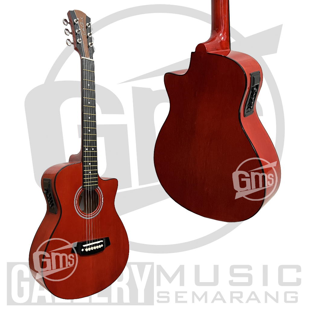 Gitar Akustik Elektrik ¾  Cole Clark Custom Tanam Besi Gitar 3/4 Cole Clark Custom Termurah Eq 7545R Paket Super Komplit