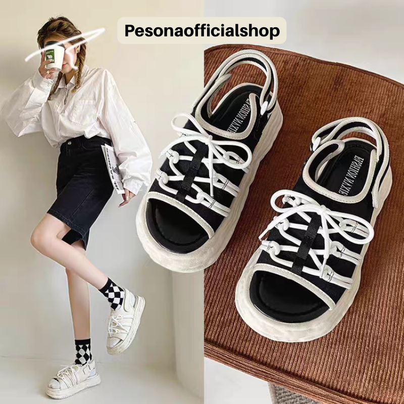 COD POS 475 Sandal Sepatu Tali Depan dan Velcro Strap Korean Style