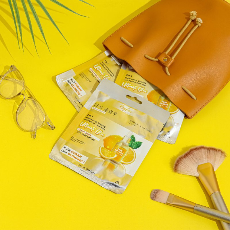 3 in 1 Ultimate Glow Sheet Mask with Jeju Lemon Reglow Menjaga Kelembapan Kulit dan Membuat Wajah Glowing