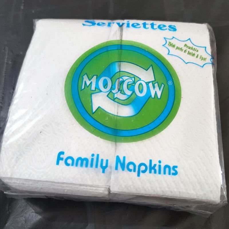 TISSUE NAPKIN MOSCOW PUTIH TISU PEMBUNGKUS SENDOK GARPU PISAU TISSU MEJA