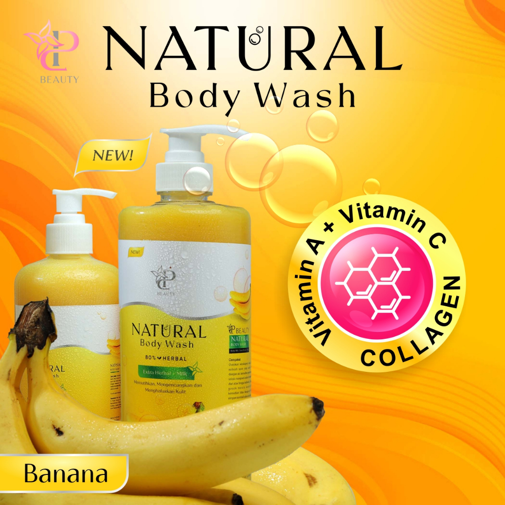 Sp Beauty Body Wash sabun cair herbal. Extra banana 500ml vitamin C. A &amp; Collagen. - Sabun mandi cair pemutih badan sabun cair pemutih .sabun cair herbal banana