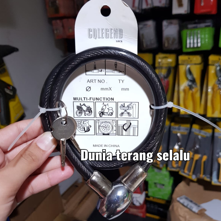 Kunci Sepeda Kabel Kepala Besi COLEGEN Crom - Bicycle Cable Lock Kunci Helm d/h ANCHI