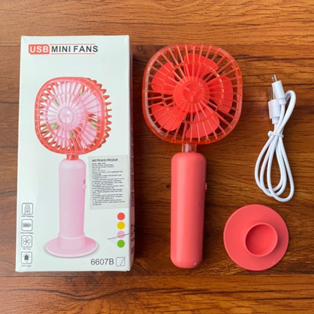 Kipas usb mini fans lampu led disko 6607