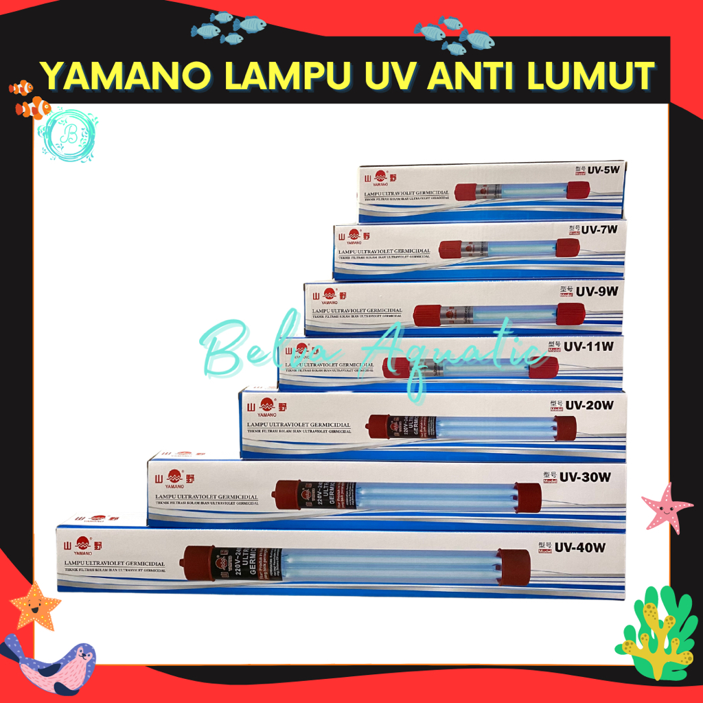 Lampu Yamano UV 5 Watt Anti Lumut Ultraviolet Germicidal Lamp Aquarium Aquascape 5w Ultra Violet Sterilizer Akuarium Kolam 5watt