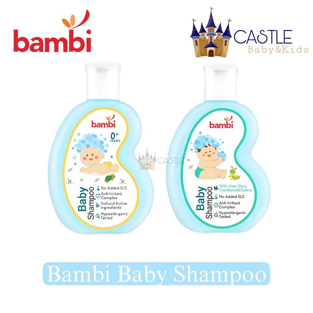 Bambi - Baby Shampoo Licorice &amp; Chamomile / Aloe Vera , Candlenut &amp; Celery - Shampoo Bayi