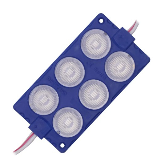 Lampu LED Module 6 Mata Besar Pendek Short Waterproof 3 Watt 12 Volt Banyak Warna