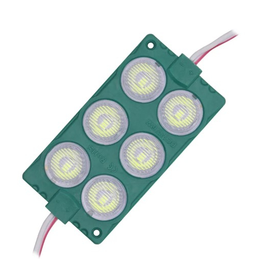 Lampu LED Module 6 Mata Besar Pendek Short Waterproof 3 Watt 12 Volt Banyak Warna