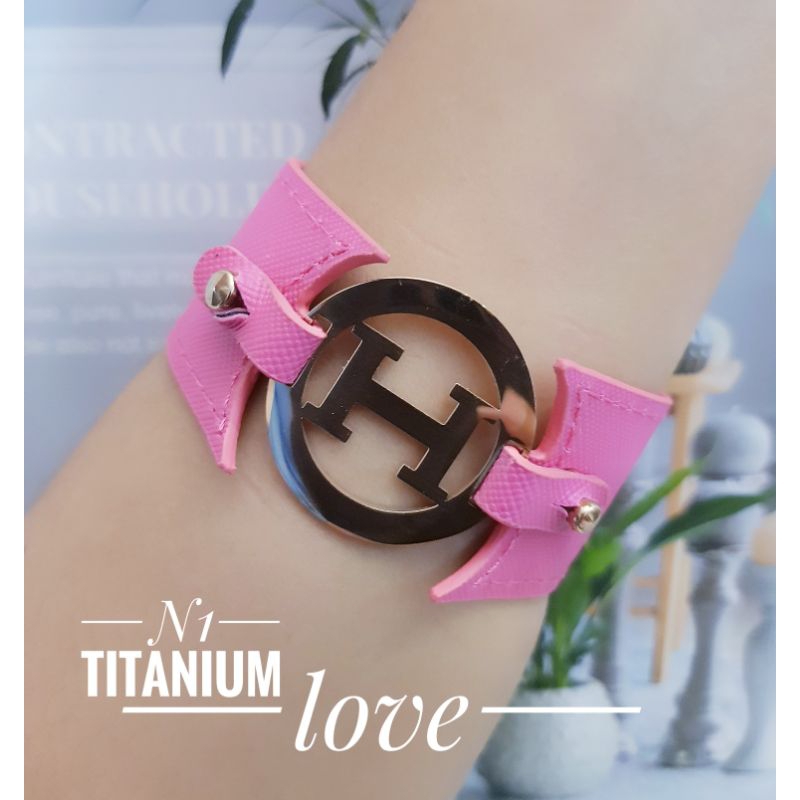 Gelang Tangan Kulit Mix Titanium Perhiasan Fashion Wanita 1404a2