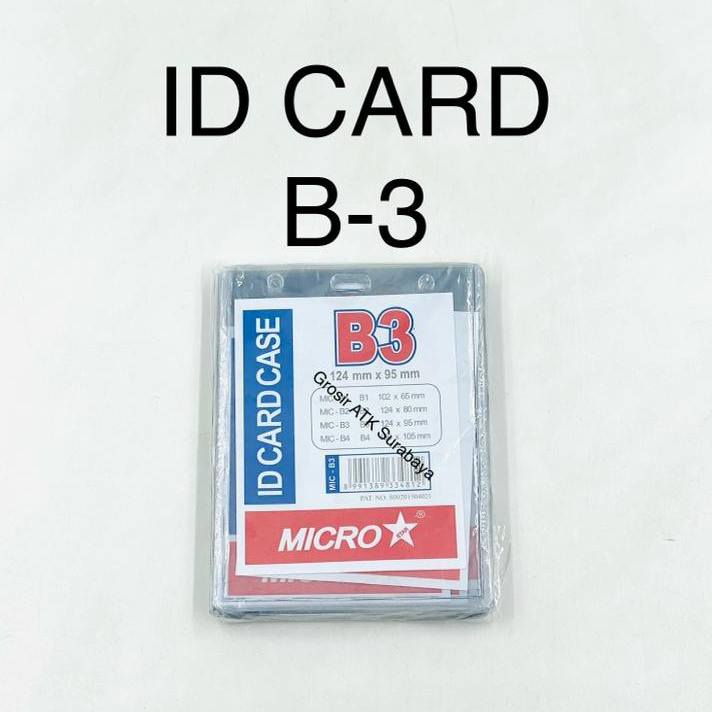 

( Isi 20 ) Plastik Mika Tempat Name Tag ID Card Holder B3 95 x 126 / 126 x 95 mm