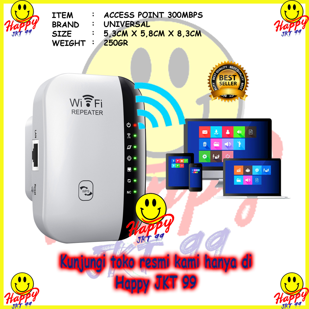 WIFI REAPEALER 300MBPS ACCESS POINT WIRELESS PENGUAT SIGNAL AMPLIFIER