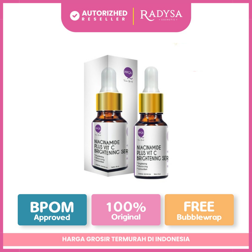 𝐑𝐀𝐃𝐘𝐒𝐀 - PIPIQIU Brightening Niacinamide + Vitamin C Serum 20ml BPOM