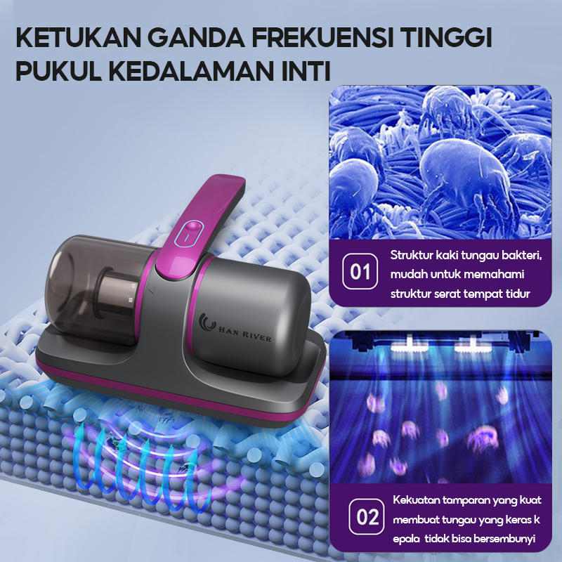 HAN RIVER UV Anti Dust Mite Vacum Cleaner Kasur Mengurangi Masalah Kulit Mesin Penghisap Debu Dan Tungau (+HEPA)