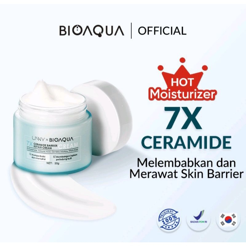 BIOAQUA 7X Ceramide Skin Barrier Repair Moisturizer Cream 50g Pelembab Wajah Cream Pemutih Wajah Day Cream Night