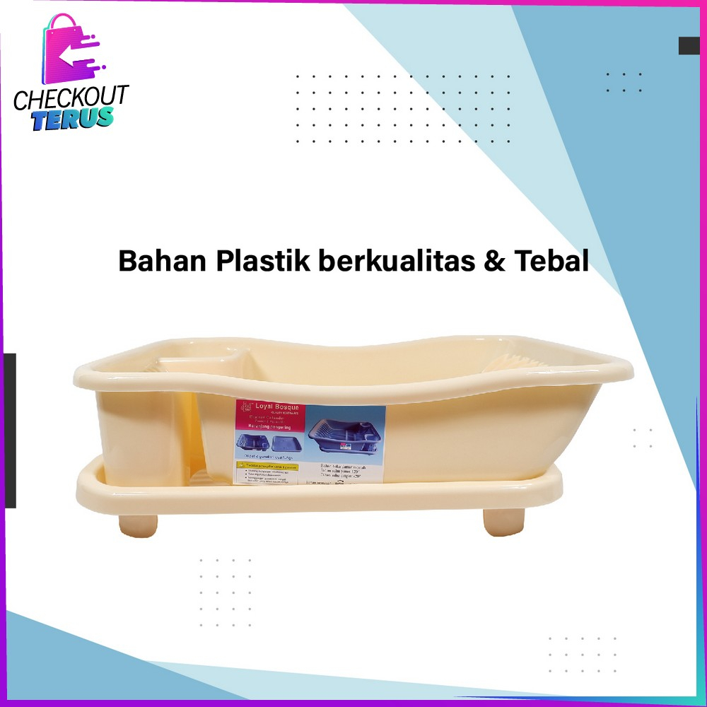 CT C845 Rak Piring Plastik Serbaguna dengan Nampan Rak Tirisan Piring Wastafel Dish Drainer Rak Pengering Cuci Mangkok Gelas