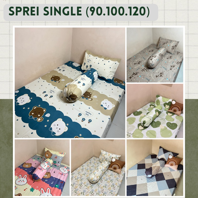 Sprei Single Anak Kos - Sprei Katun Karakter Anak - Sprei Kasur Single
