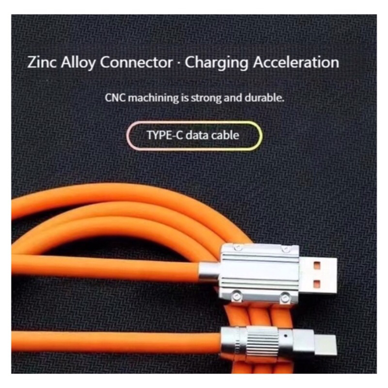 Kabel Data 120W Fast Charging 6A Bahan Silikon Super Kuat Colokan Type C dan Micro