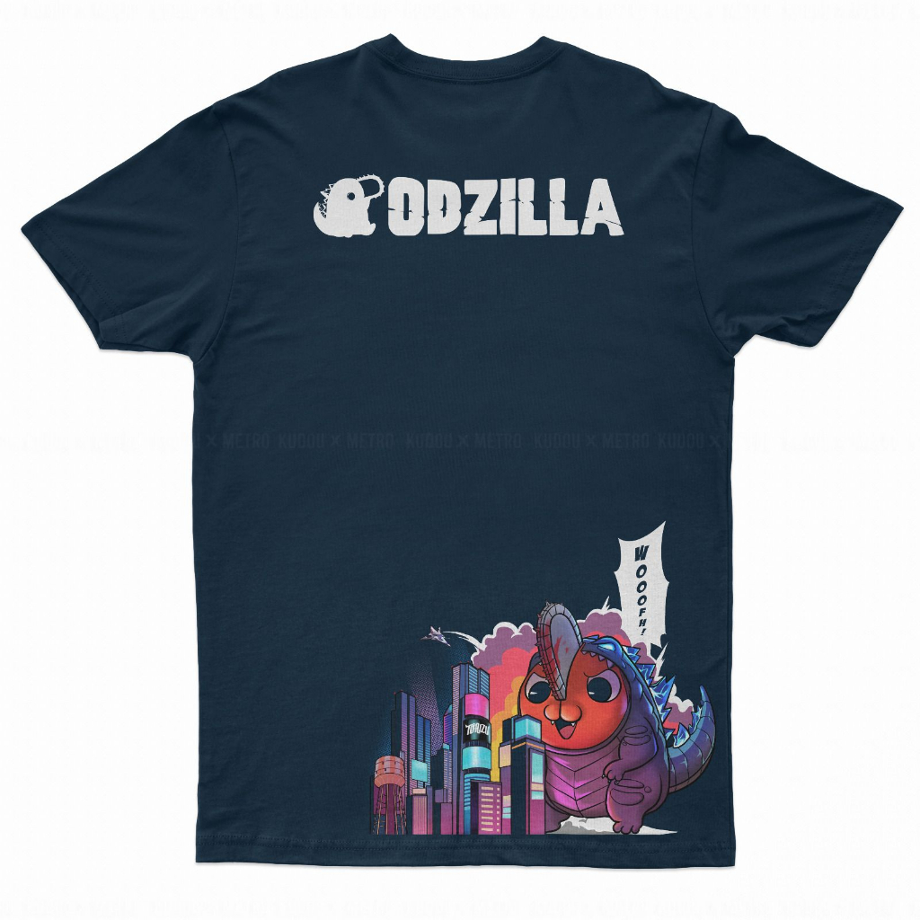 TORIZU Tshirt Podzilla Navy Anime Manga Chainsaw Man Pochita Premium Unisex