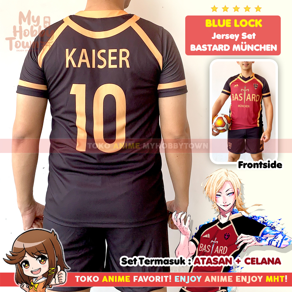 Kostum Jersey Blue Lock Bastard Munchen No. 10 Michael Kaiser Anime Cosplay